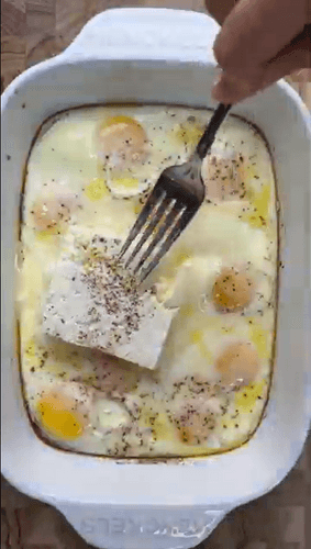 Baked Feta Cheese Eggs