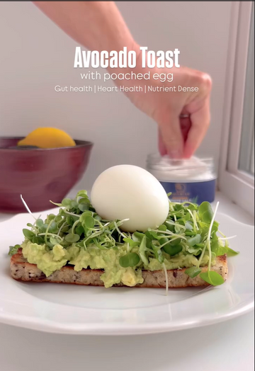 Avocado Toast with Poached Egg &amp; SaltWise Salicornia White Salt