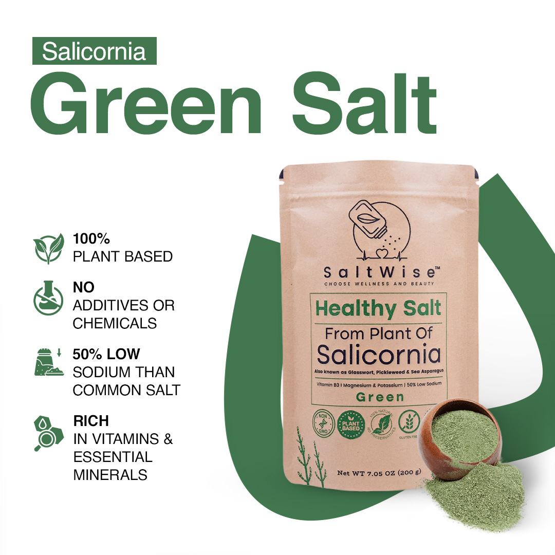 Green Salt – Plant-Based, Low Sodium Salicornia Salt ( 7.05 Oz / 200g)