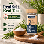 Salicornia White Salt – Low Sodium Salt Substitute, Premium Glass Jar, 4.5 Oz