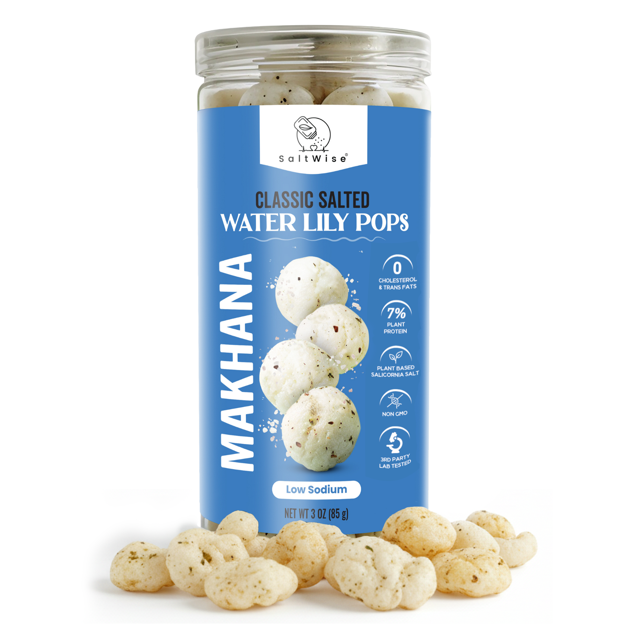 SaltWise Water Lily Pops (Foxnuts/Makhana)-Classic Salted | Protein-Rich Healthy Snacks