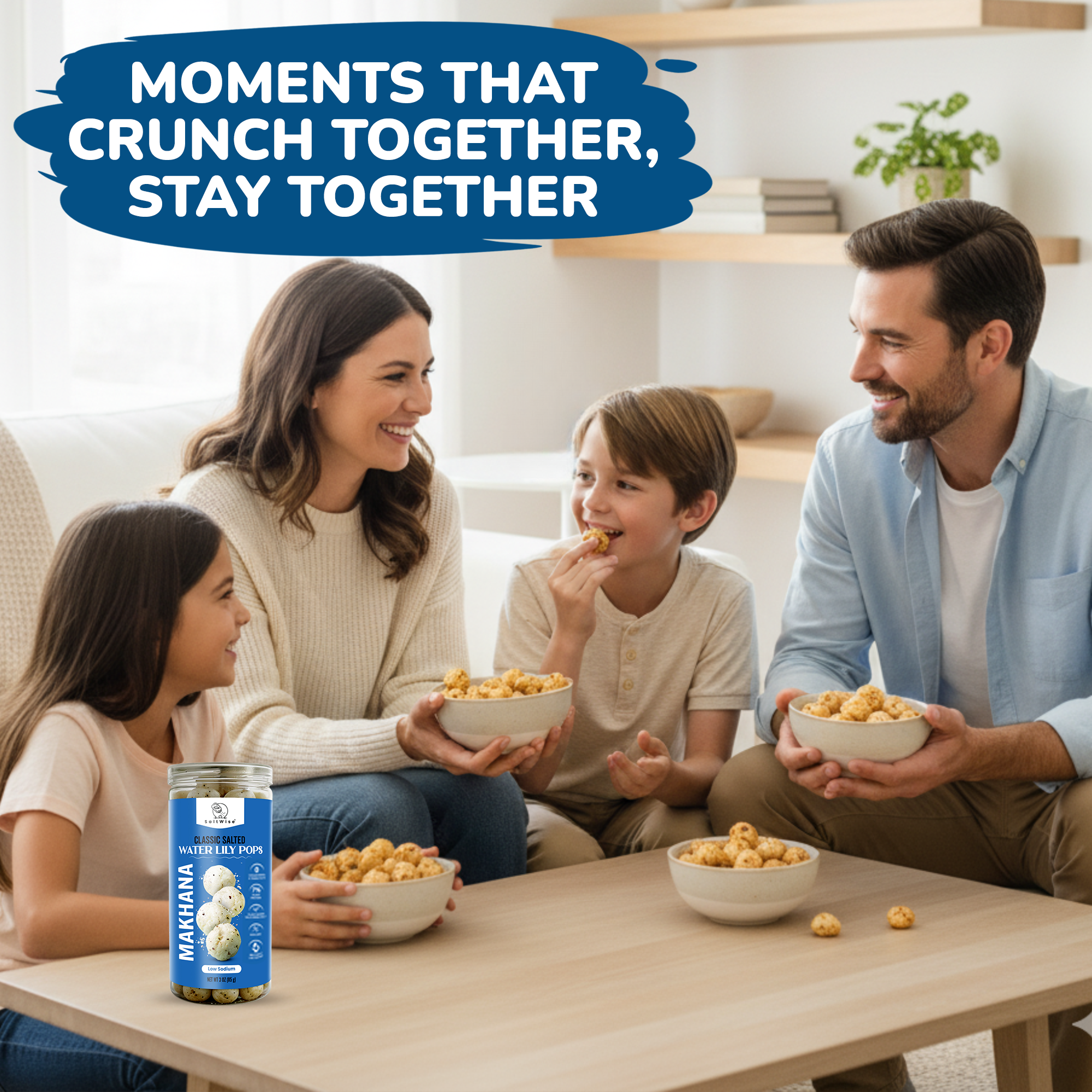 SaltWise Water Lily Pops (Foxnuts/Makhana)-Classic Salted | Protein-Rich Healthy Snacks