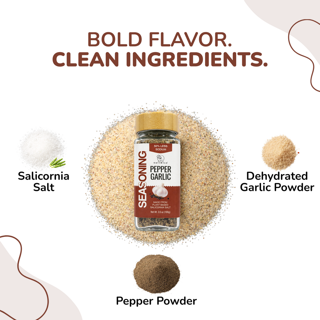 Pepper Garlic Seasoning | Low Sodium | No MSG | 3.5 Oz (100g)