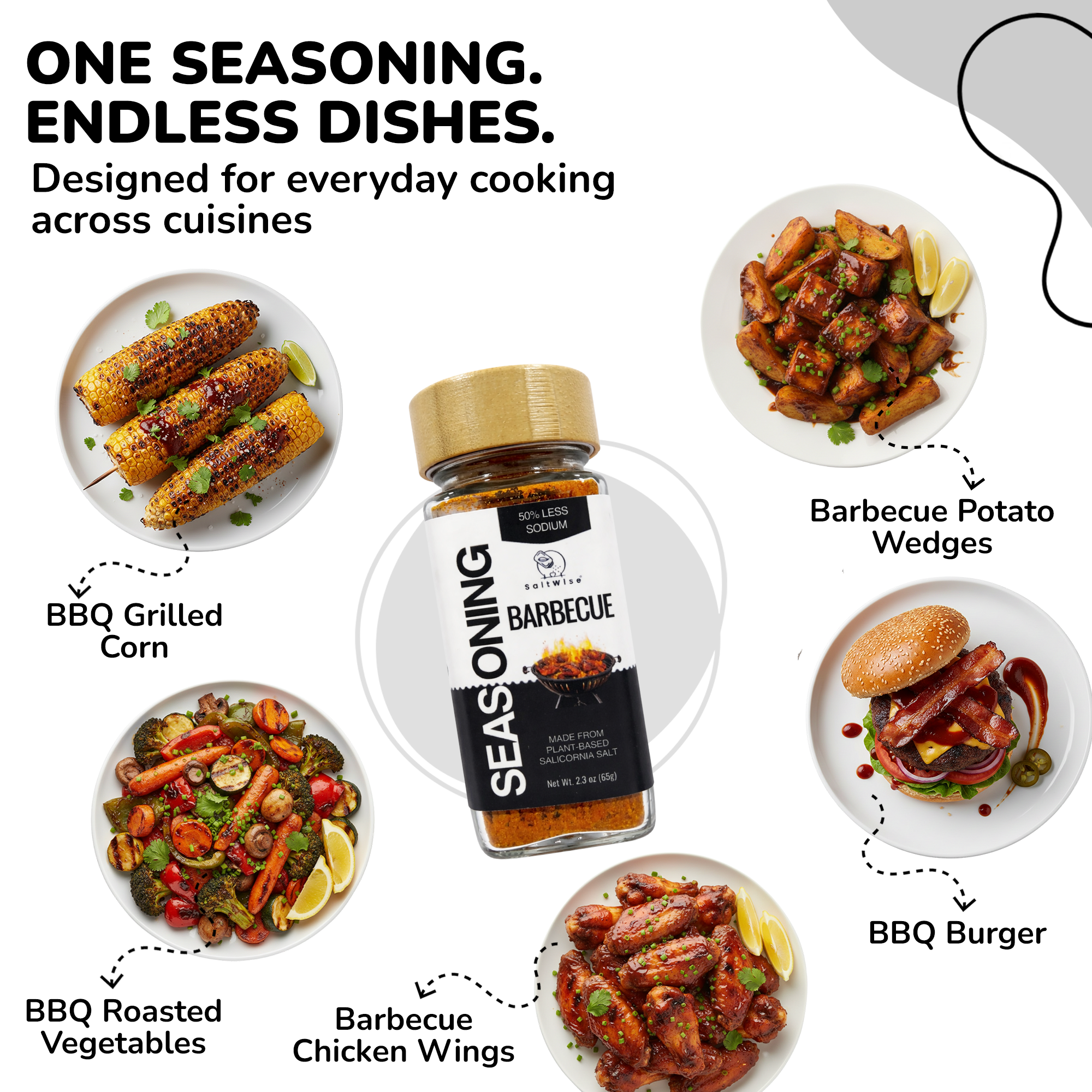 Low Sodium BBQ Seasoning – Made with Salicornia Salt | No MSG | Non GMO