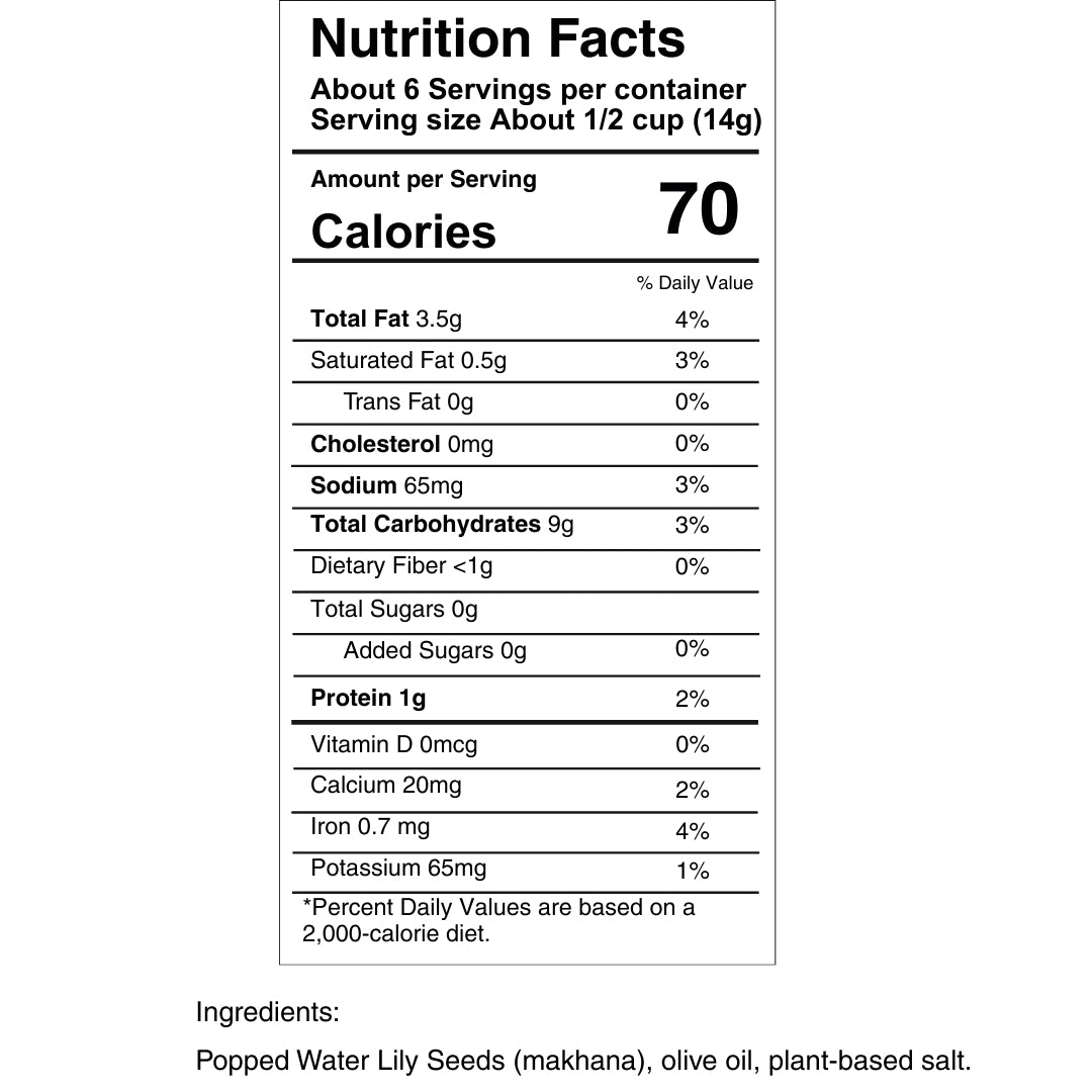 SaltWise Water Lily Pops (Foxnuts/Makhana)-Classic Salted | Protein-Rich Healthy Snacks