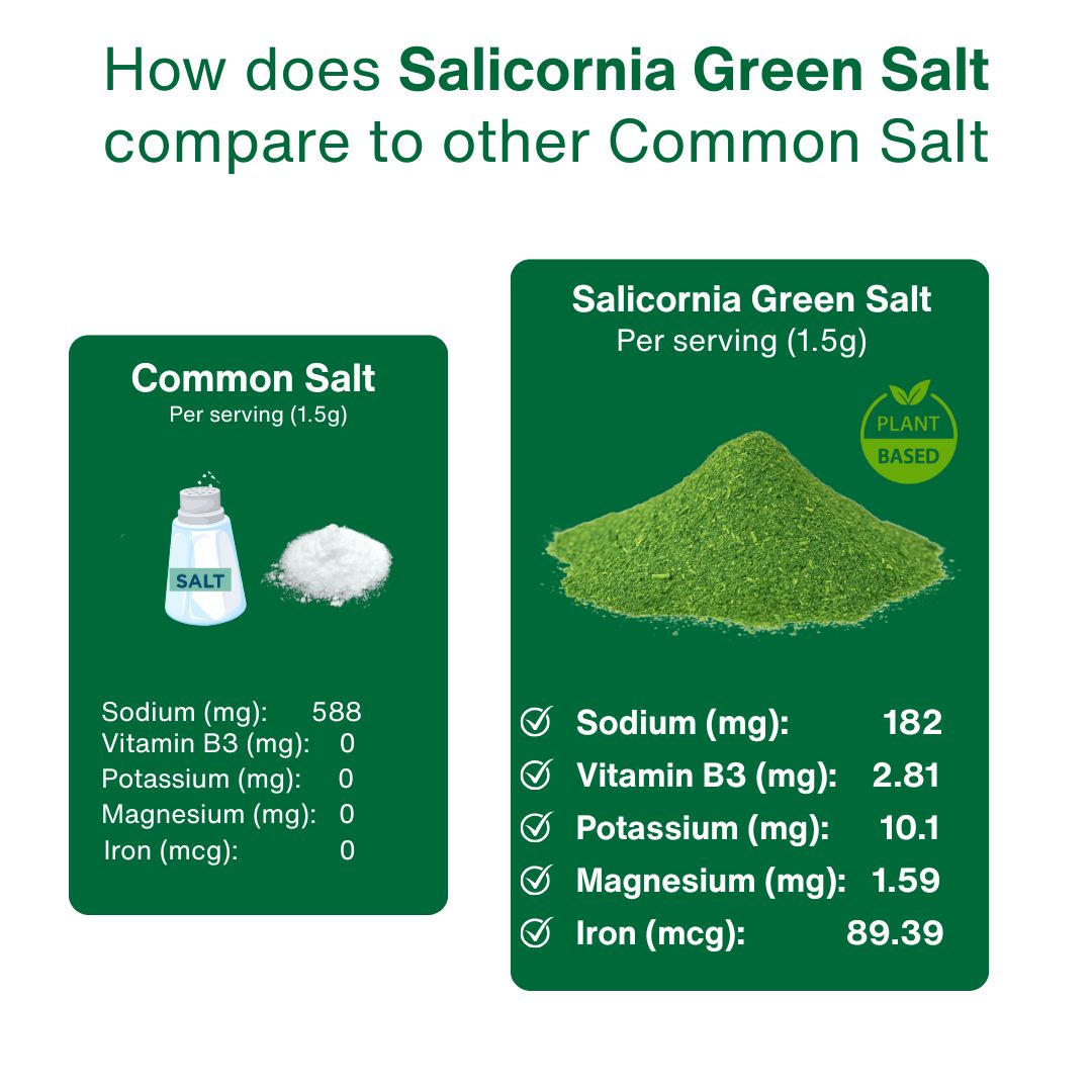 Green Salt – Plant-Based, Low Sodium Salicornia Salt ( 7.05 Oz / 200g)
