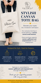 SW - SaltWise Canvas Tote Bag, Natural Color, Reusable Grocery bag, Beach Bag with  printed "I Need Vitamin Sea"