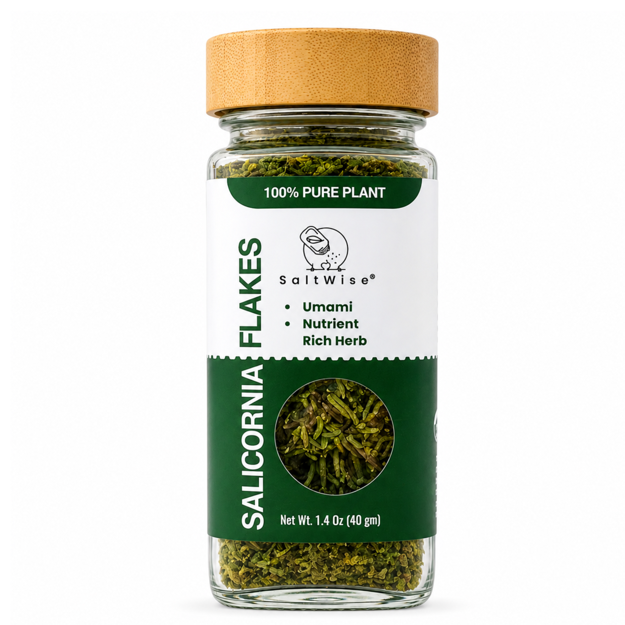 SaltWise Salicornia Flakes, CUmami Herb, Dried Sea Asparagus (Samphire, Sea Beans), Seafood & Vegetables 40g