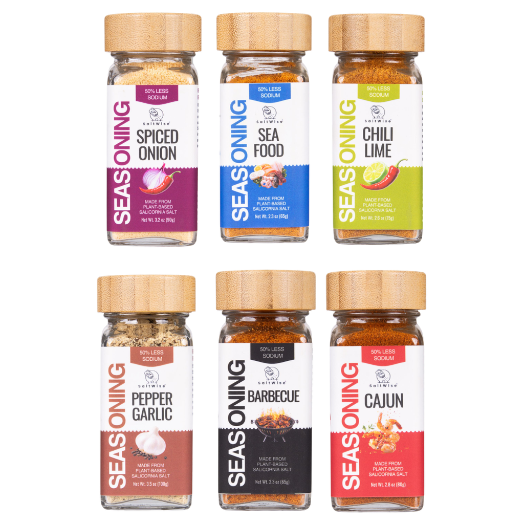 SaltWise Salicornia Seasoning Variety Pack – 6 Low Sodium Seasonings