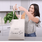 SW - SaltWise Canvas Tote Bag, Natural Color, Reusable Grocery bag, Beach Bag with  printed "I Need Vitamin Sea"