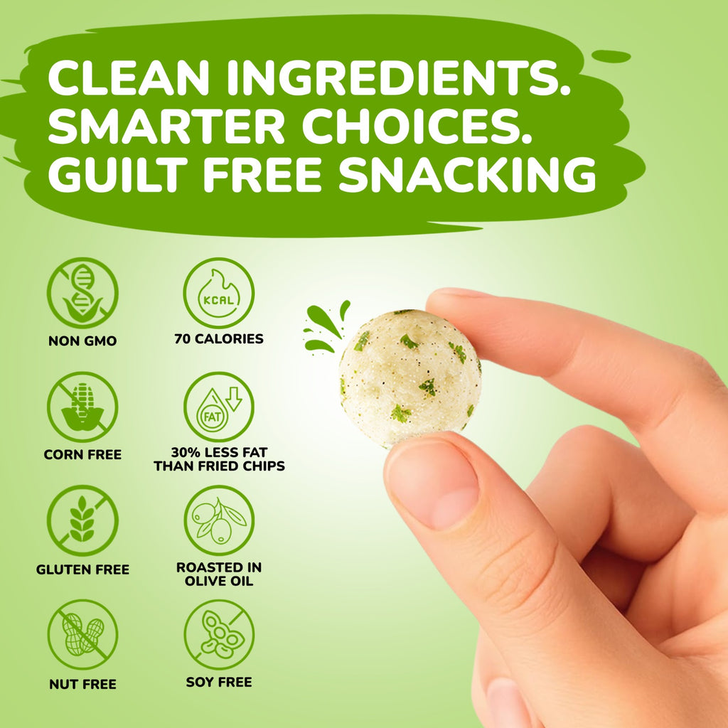 SaltWise Water Lily Pops (Foxnuts/Makhana) - Cream & Onion | Low Sodium Plant Protein