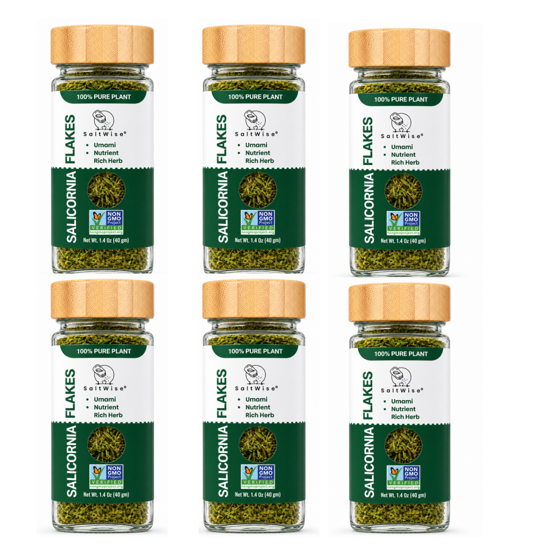 SaltWise Salicornia Flakes, Umami Herb, Dried Sea Asparagus (Samphire, Sea Beans), 40g